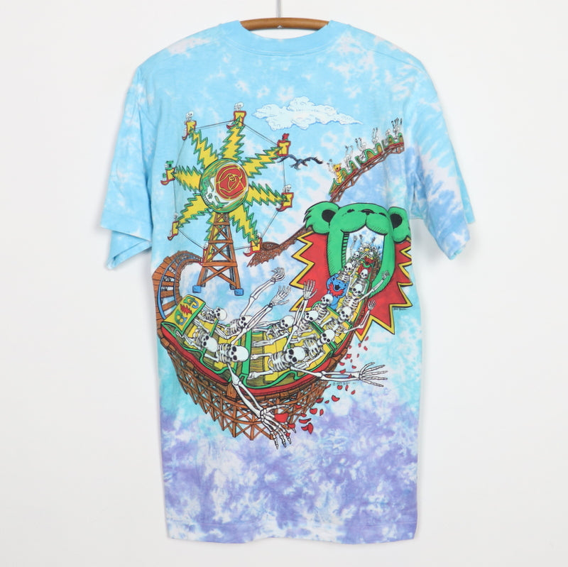 1993 Grateful Dead Roller Coaster Liquid Blue Tie Dye Shirt