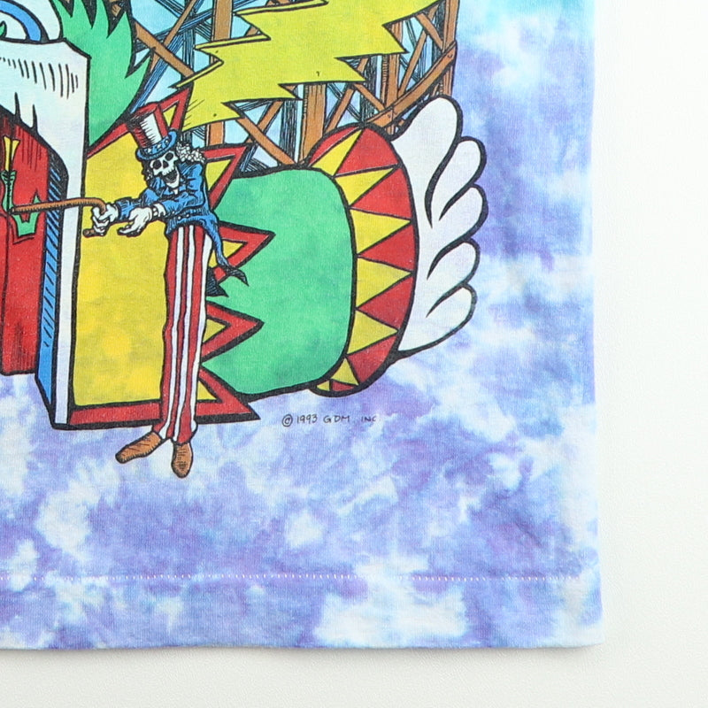 1993 Grateful Dead Roller Coaster Liquid Blue Tie Dye Shirt