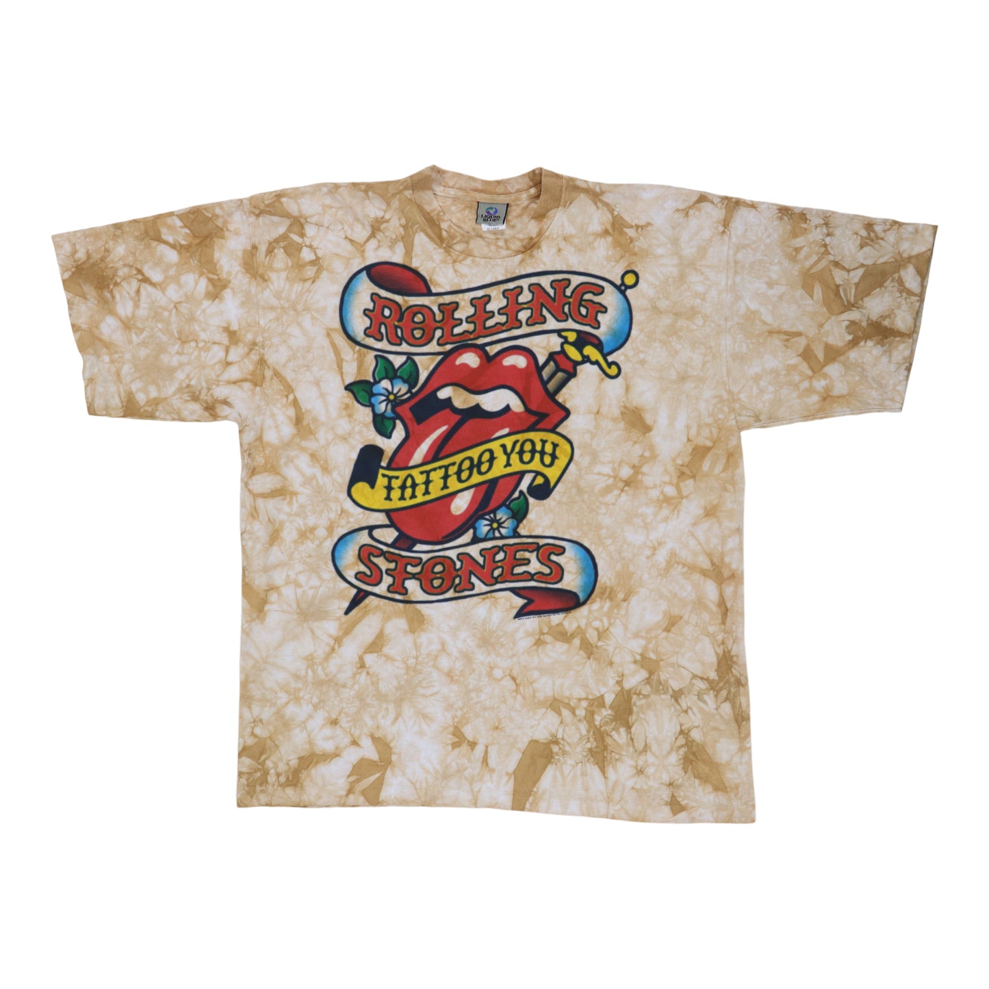 2003 Rolling Stones Tattoo You Liquid Blue Tie Dye Shirt