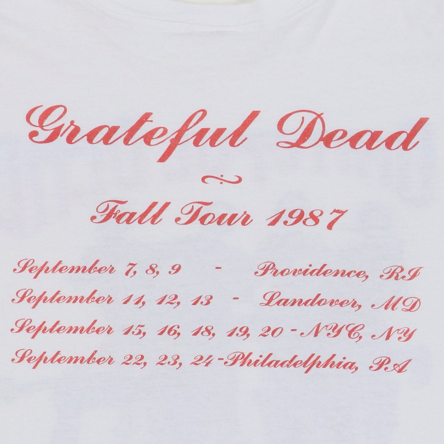 1987 Grateful Dead Fall Tour Shirt