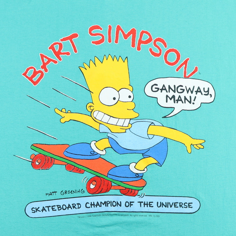 1990 Bart Simpson Skateboard Champion Of The Universe Shirt