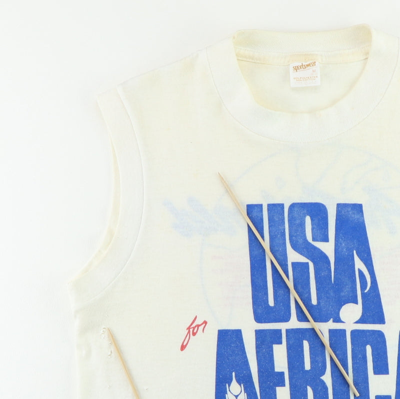 1985 Michael Jackson We Are The World USA For Africa Sleeveless Shirt