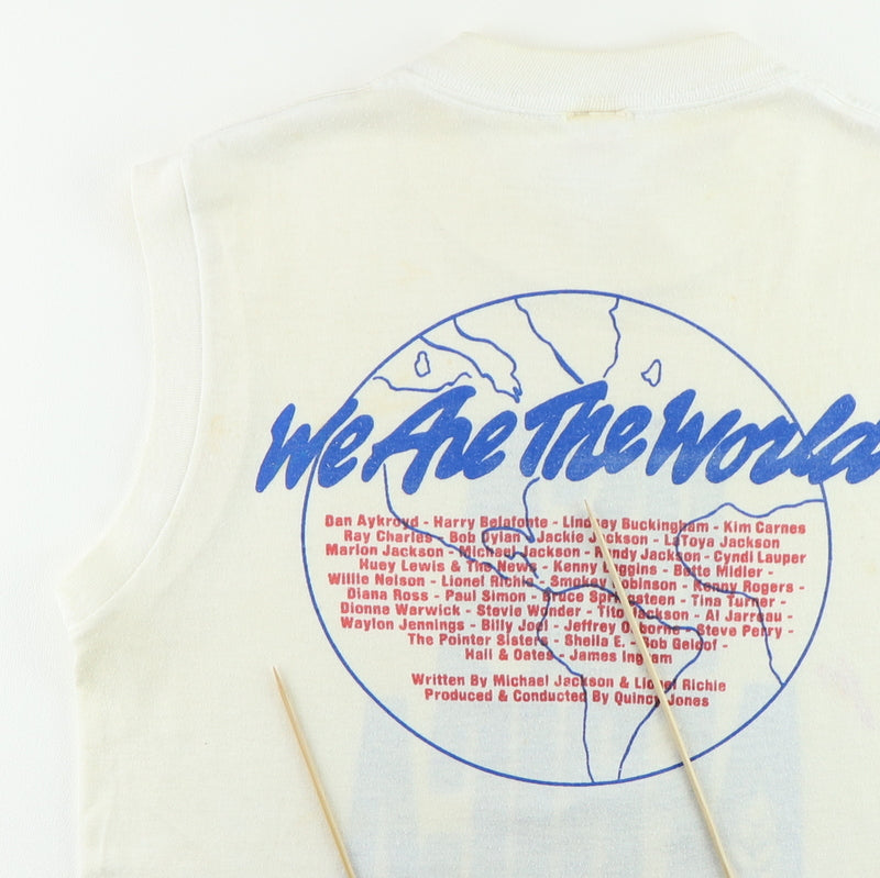 1985 Michael Jackson We Are The World USA For Africa Sleeveless Shirt