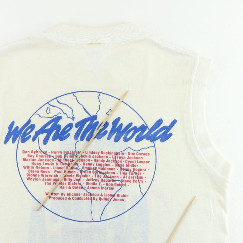 1985 Michael Jackson We Are The World USA For Africa Sleeveless Shirt