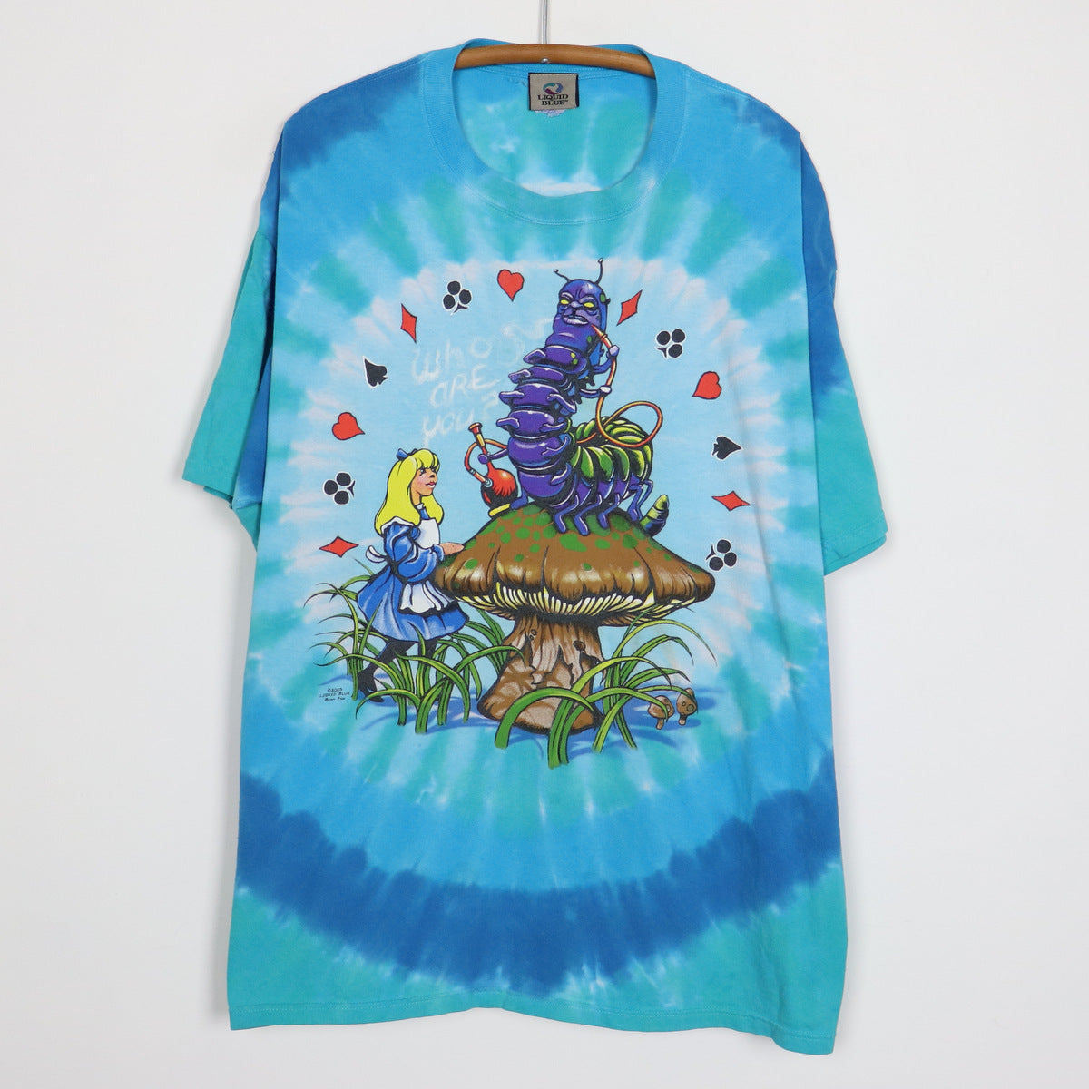 2003 Alice In Wonderland Liquid Blue Tie Dye Shirt
