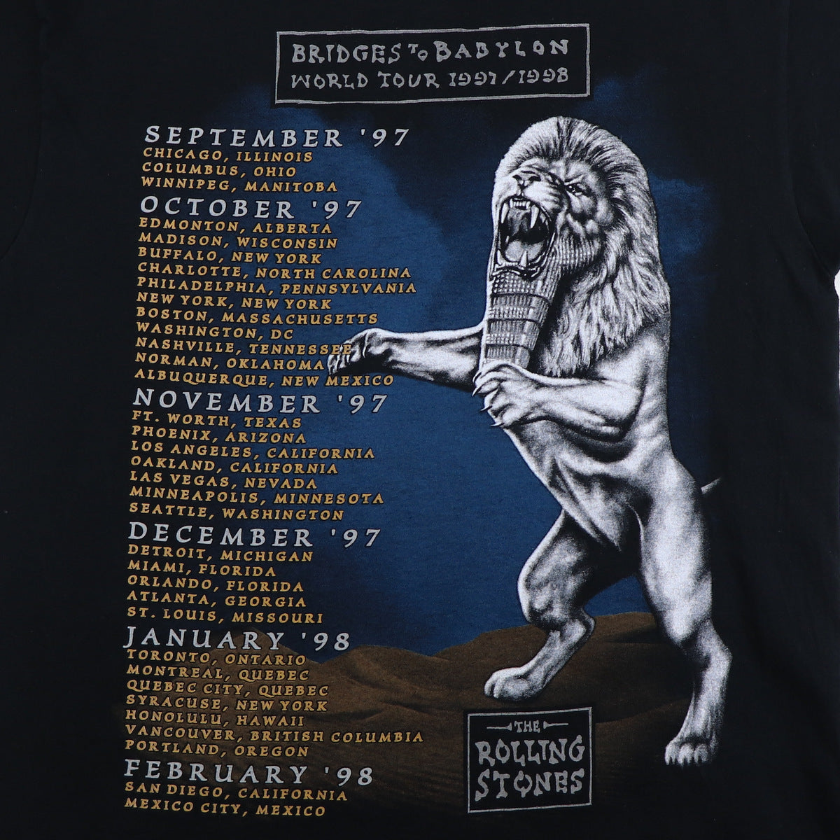 1997 Rolling Stones Bridges To Babylon Tour Shirt