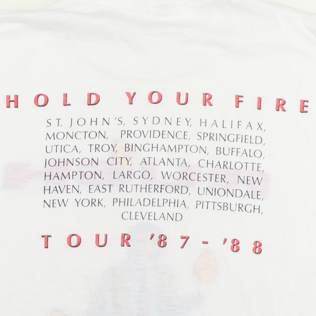 1987 Rush Hold Your Fire Tour Shirt