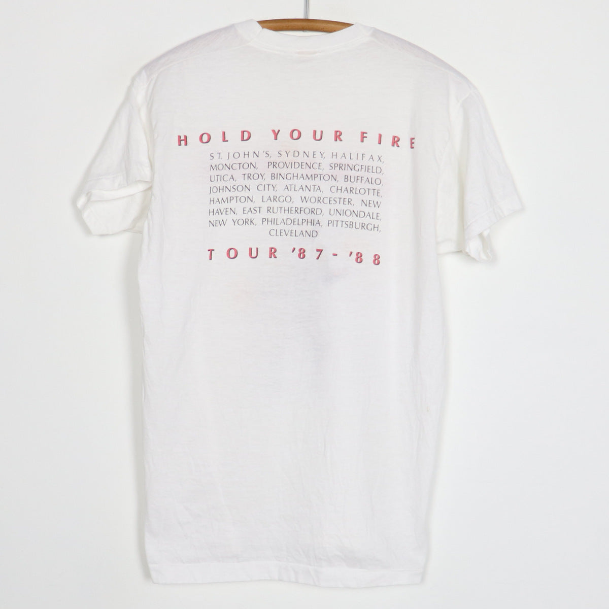 1987 Rush Hold Your Fire Tour Shirt