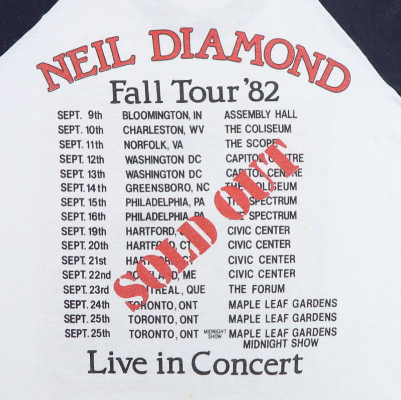 1982 Neil Diamond Fall Tour Jersey Shirt