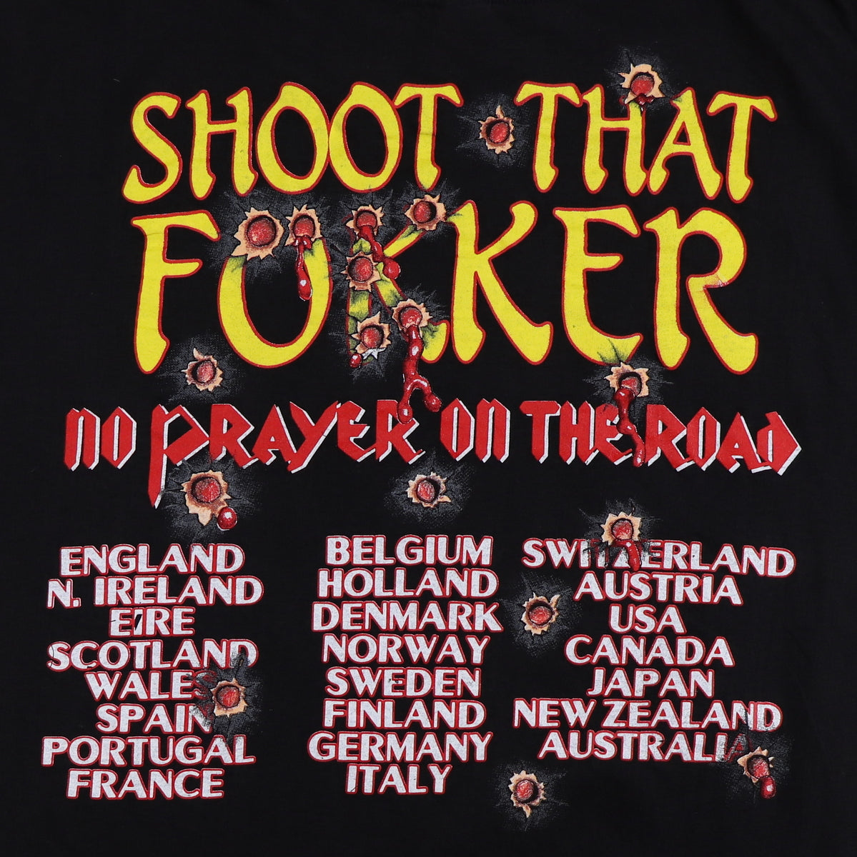1990 Iron Maiden Shoot The Fukker No Prayer Tour Shirt