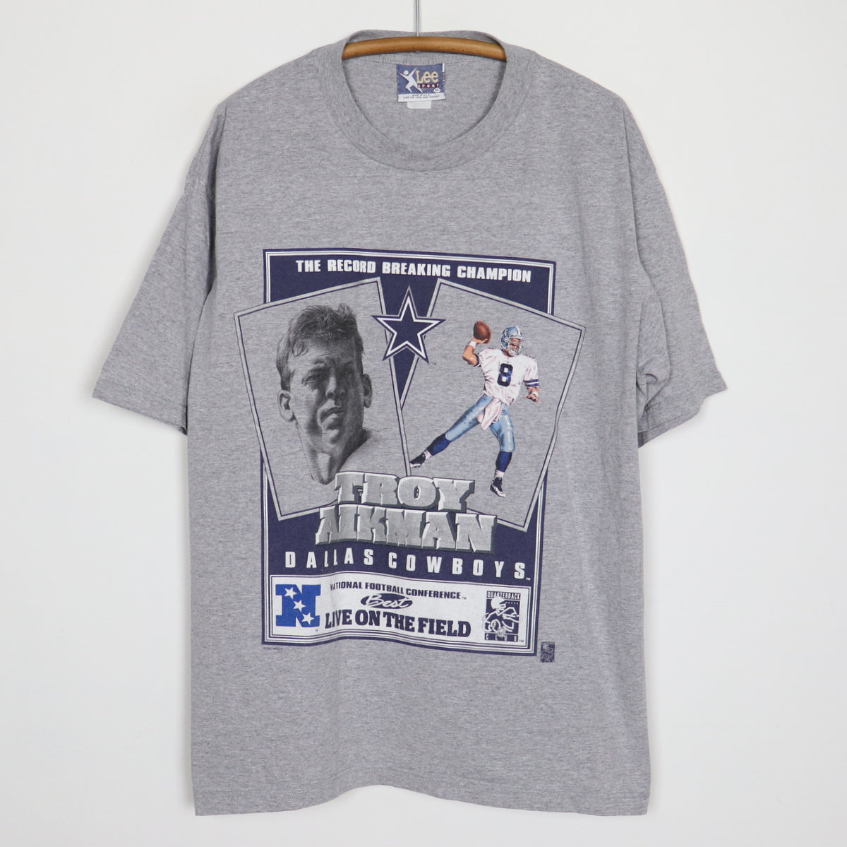 90s Dallas Cowboys Troy Aikman 8 NFL Football Jersey T-shirt