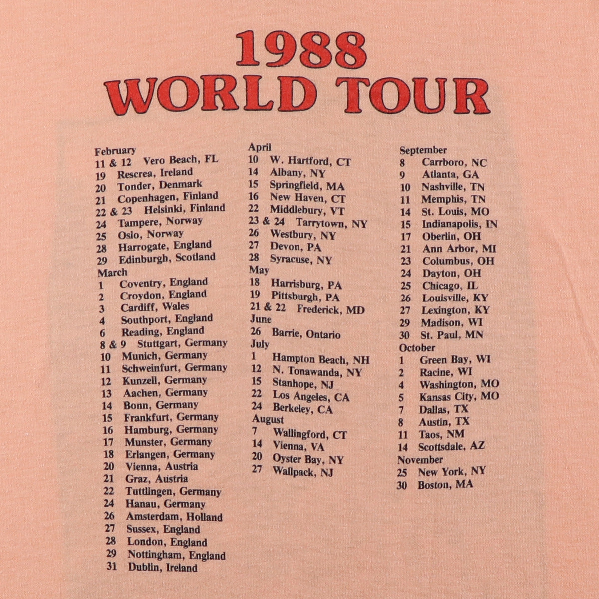 1988 Arlo Guthrie World Tour Shirt