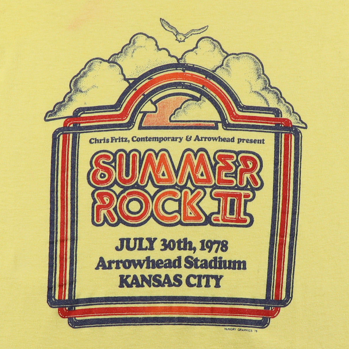 1978 Summer Rock II Arrowhead Stadium Kansas City Shirt
