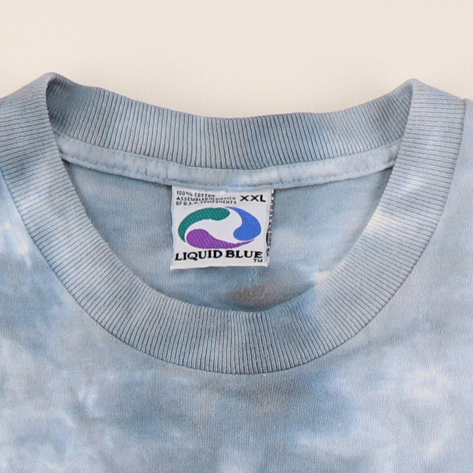 2000 Grateful Dead Melting Face Liquid Blue Tie Dye Shirt