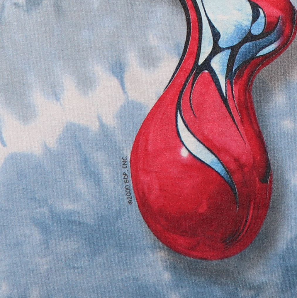2000 Grateful Dead Melting Face Liquid Blue Tie Dye Shirt