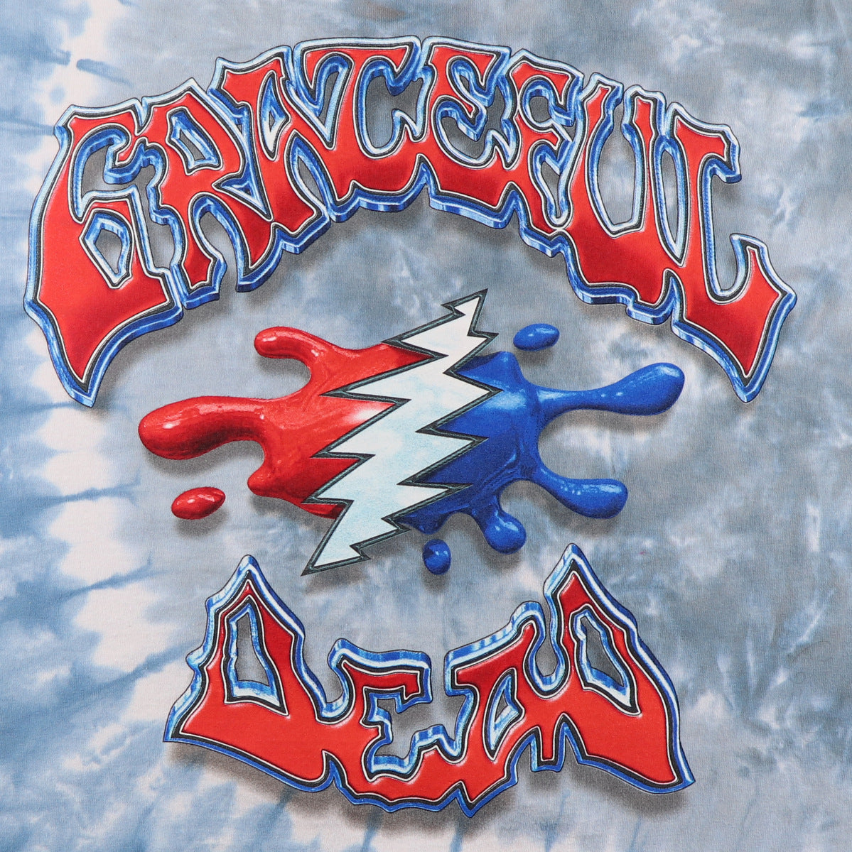 2000 Grateful Dead Melting Face Liquid Blue Tie Dye Shirt