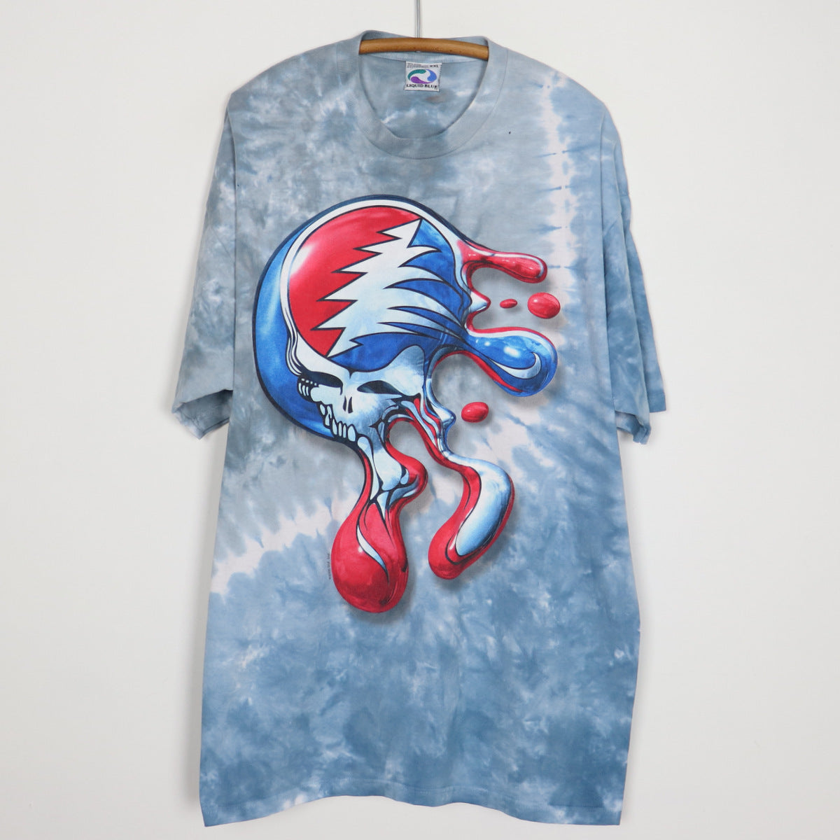 Wyco Vintage 2000 Grateful Dead Melting Face Liquid Blue Tie Dye Shirt