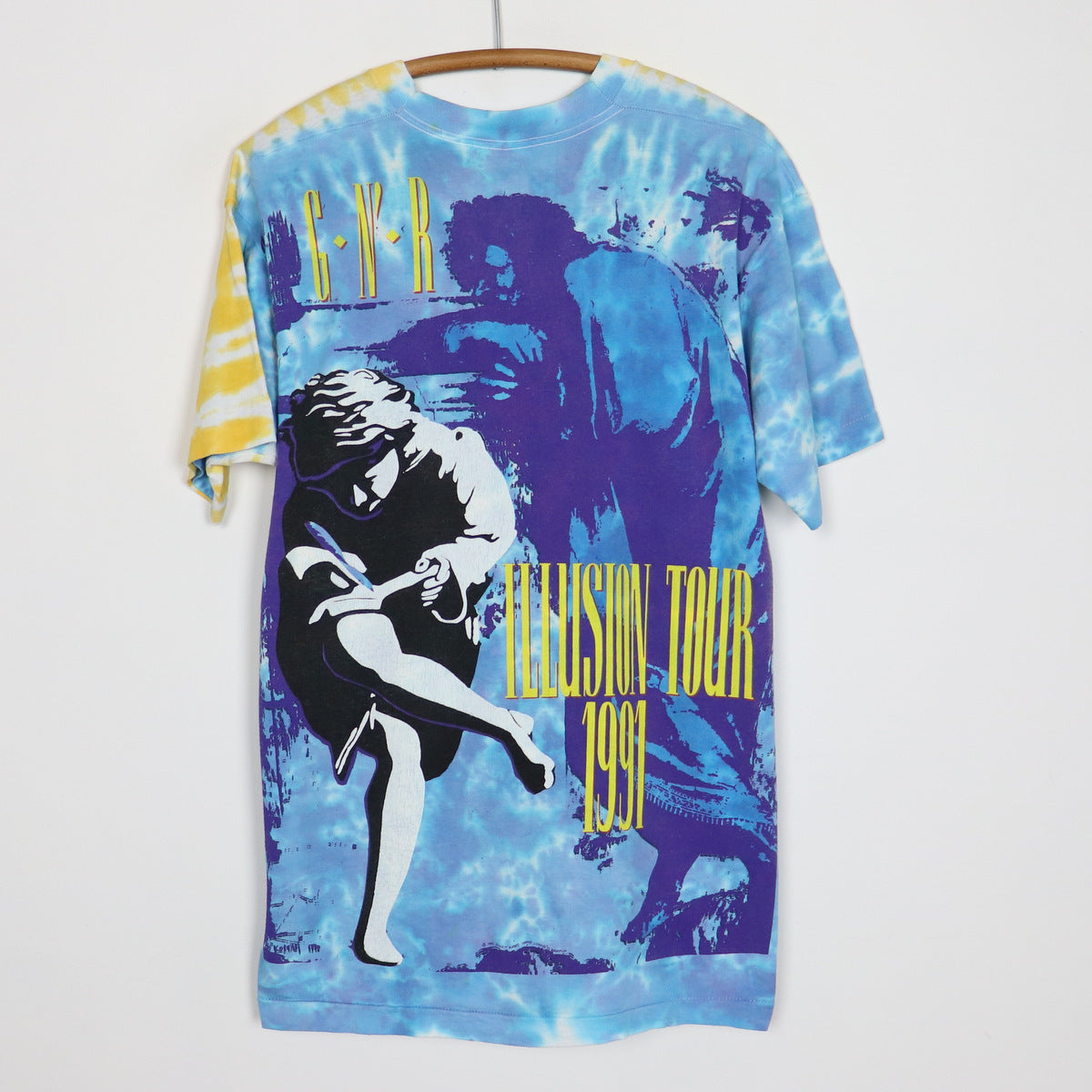 1991 Guns N Roses Use Your Illusion Liquid Blue Tie Dye Shirt
