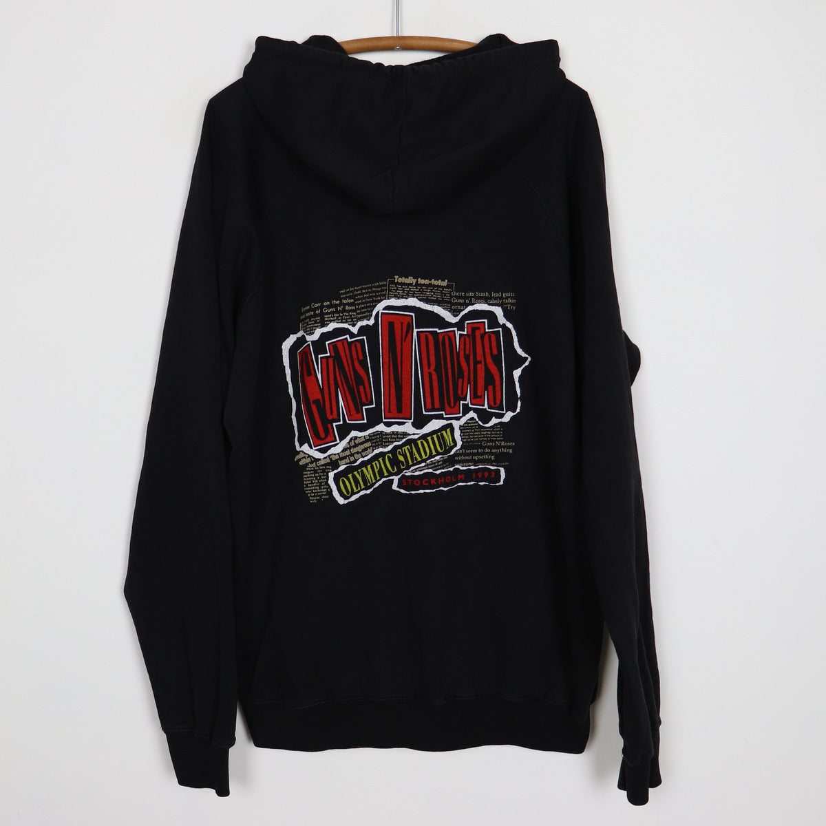 1993 Guns N Roses Stockholm Sweden Concert Levi's Hooded Sweatshirt