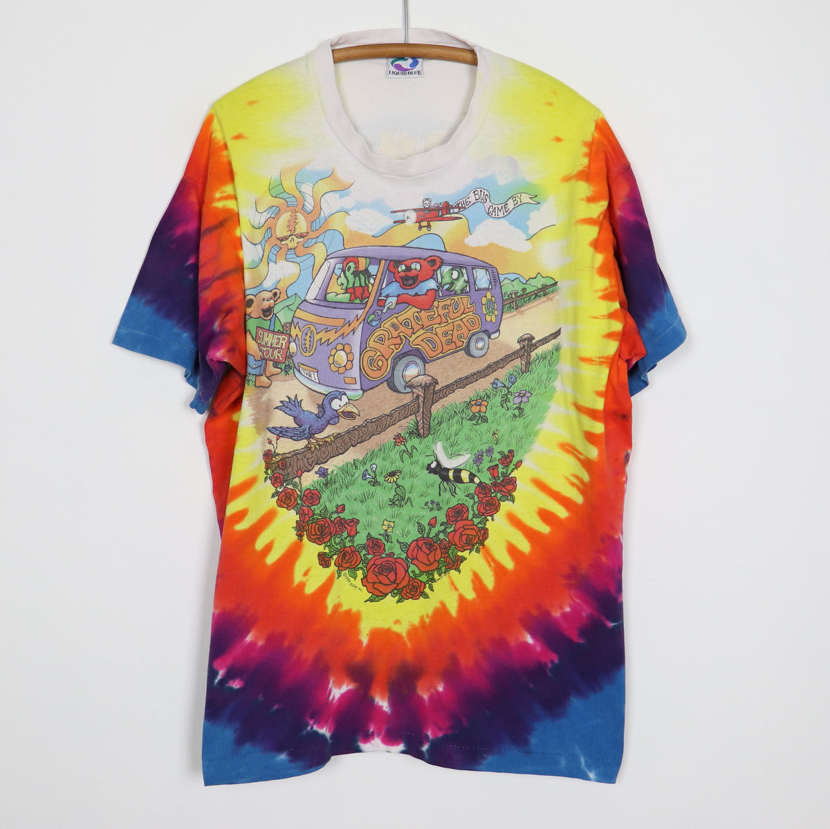 1994 Grateful Dead Summer Tour Liquid Blue Tie Dye Shirt