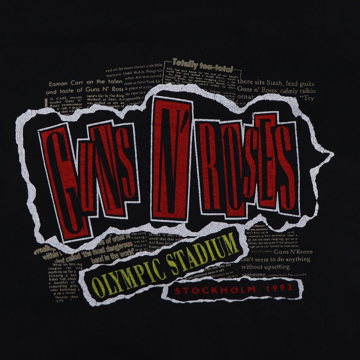 1993 Guns N Roses Stockholm Sweden Concert Levi's Hooded Sweatshirt