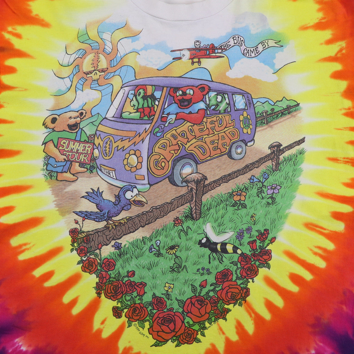 1994 Grateful Dead Summer Tour Liquid Blue Tie Dye Shirt