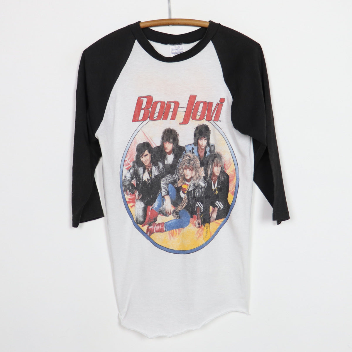 Felpa Bon Jovi Slippery When Wet World Tour | Uomo Grigia Cotone 75% | Licenza Ufficiale