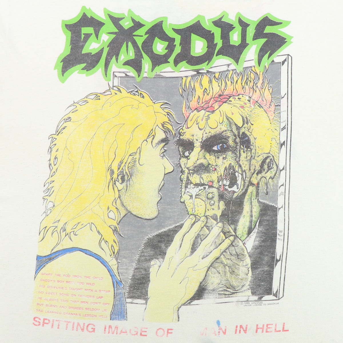 1989 Exodus Spitting Image Of A Man In Hell Tour Shirt