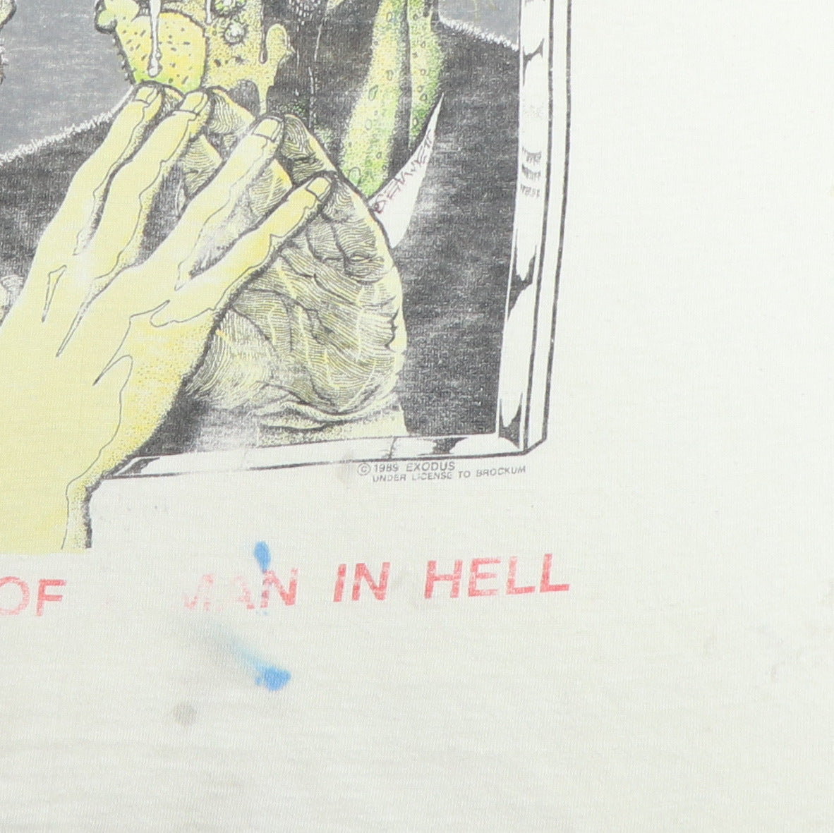 1989 Exodus Spitting Image Of A Man In Hell Tour Shirt