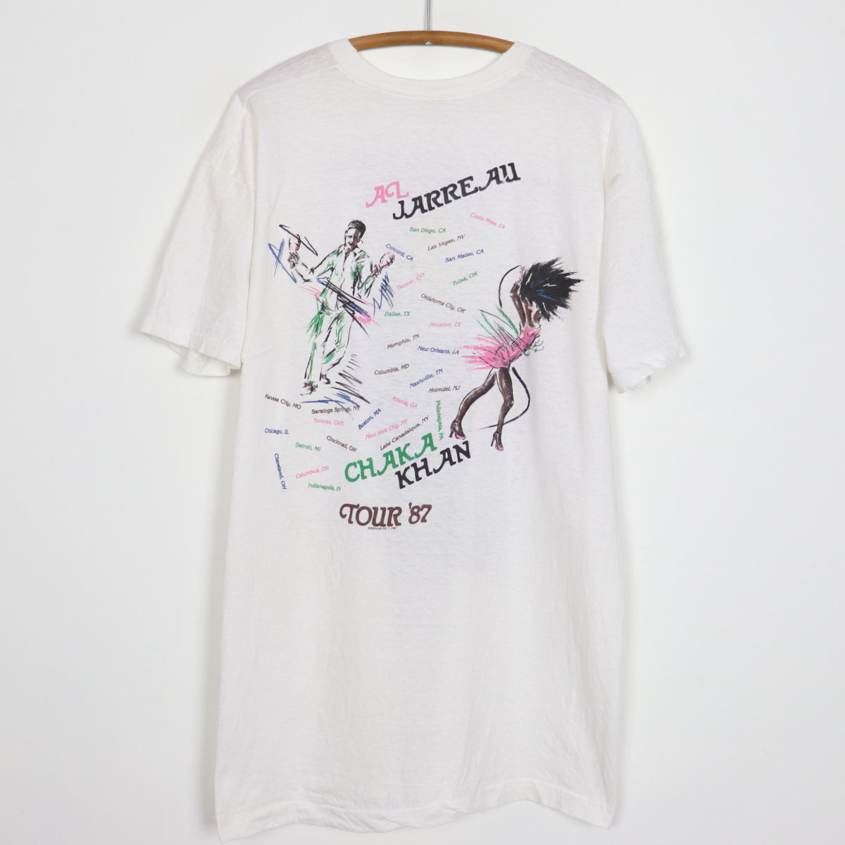 1987 Al Jarreau Chaka Khan World Tour Shirt