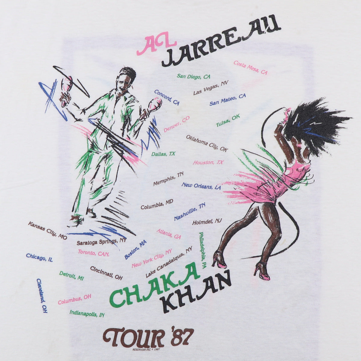 1987 Al Jarreau Chaka Khan World Tour Shirt