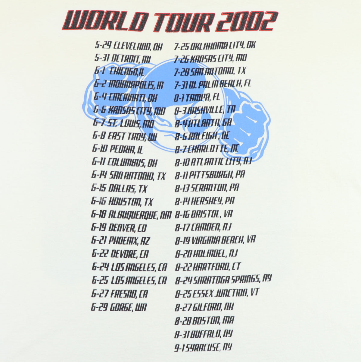 2002 David Lee Roth World Tour Shirt