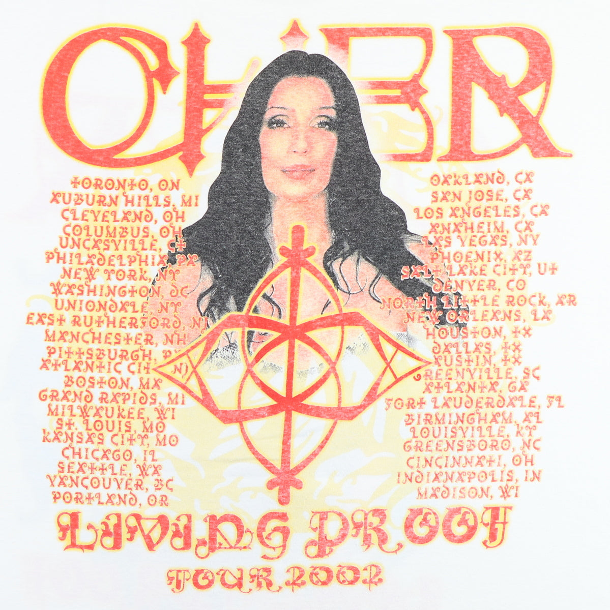 2002 Cher Living Proof Farewell Tour Shirt