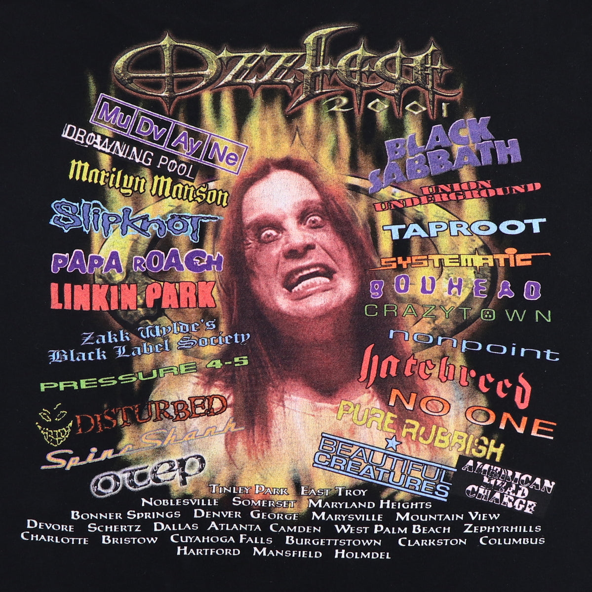 2001 Ozzy Osbourne Ozzfest Concert Shirt