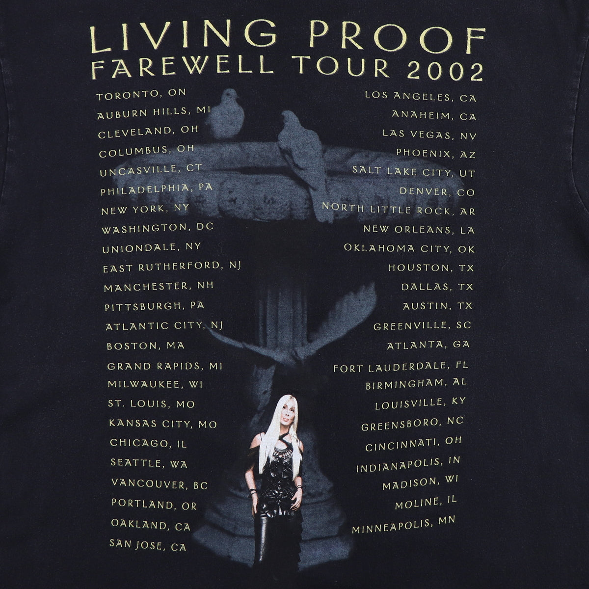 2002 Cher Living Proof Farewell Tour Shirt