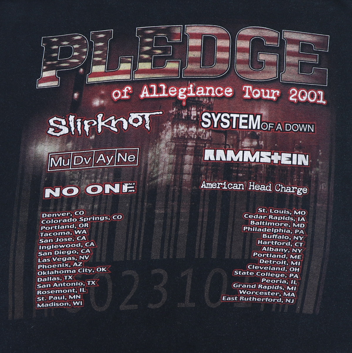2001 Pledge Of Allegiance Tour Shirt