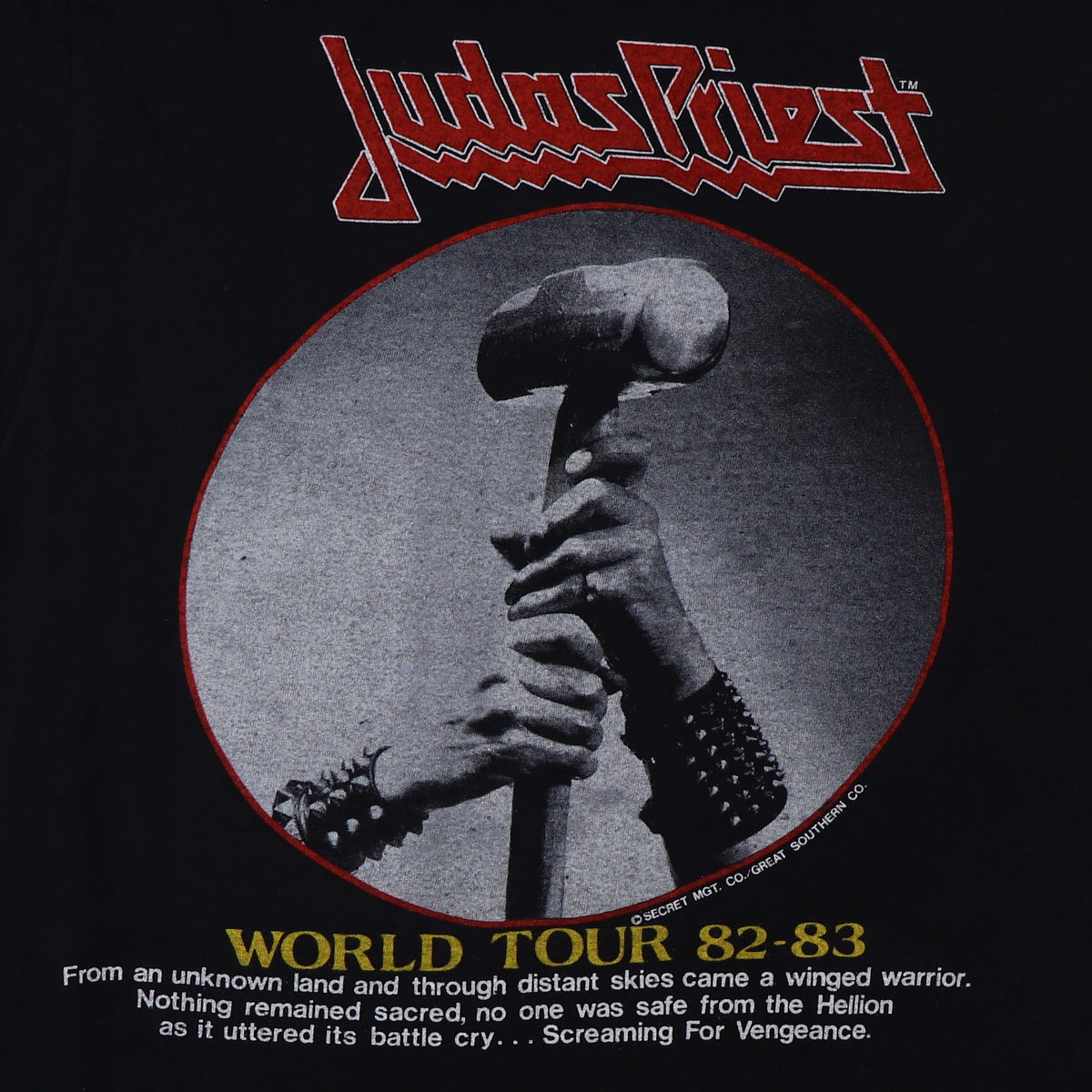 1982 Judas Priest Screaming For Vengeance World Tour Shirt
