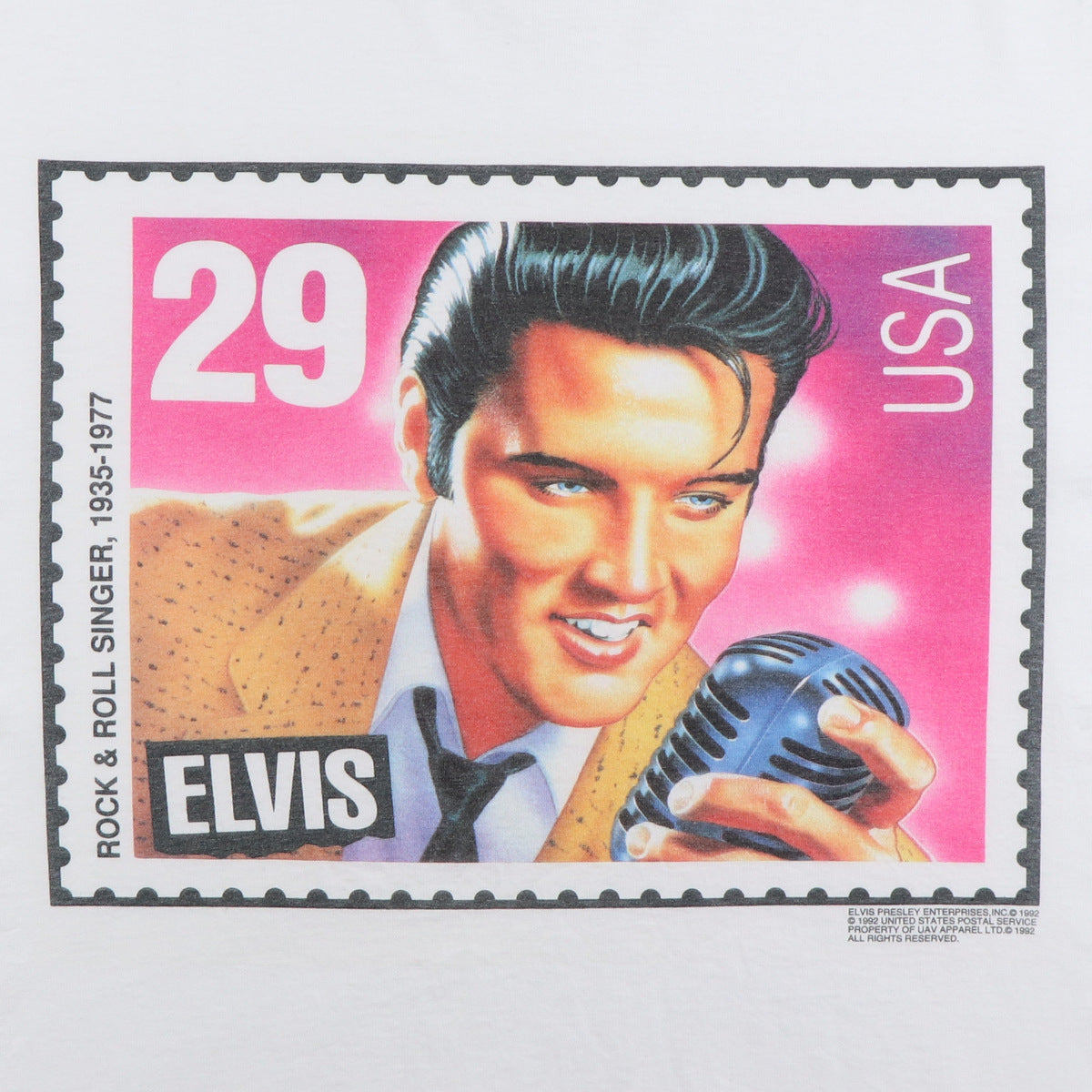 1992 Elvis Presley United States Postal Service Stamp Shirt