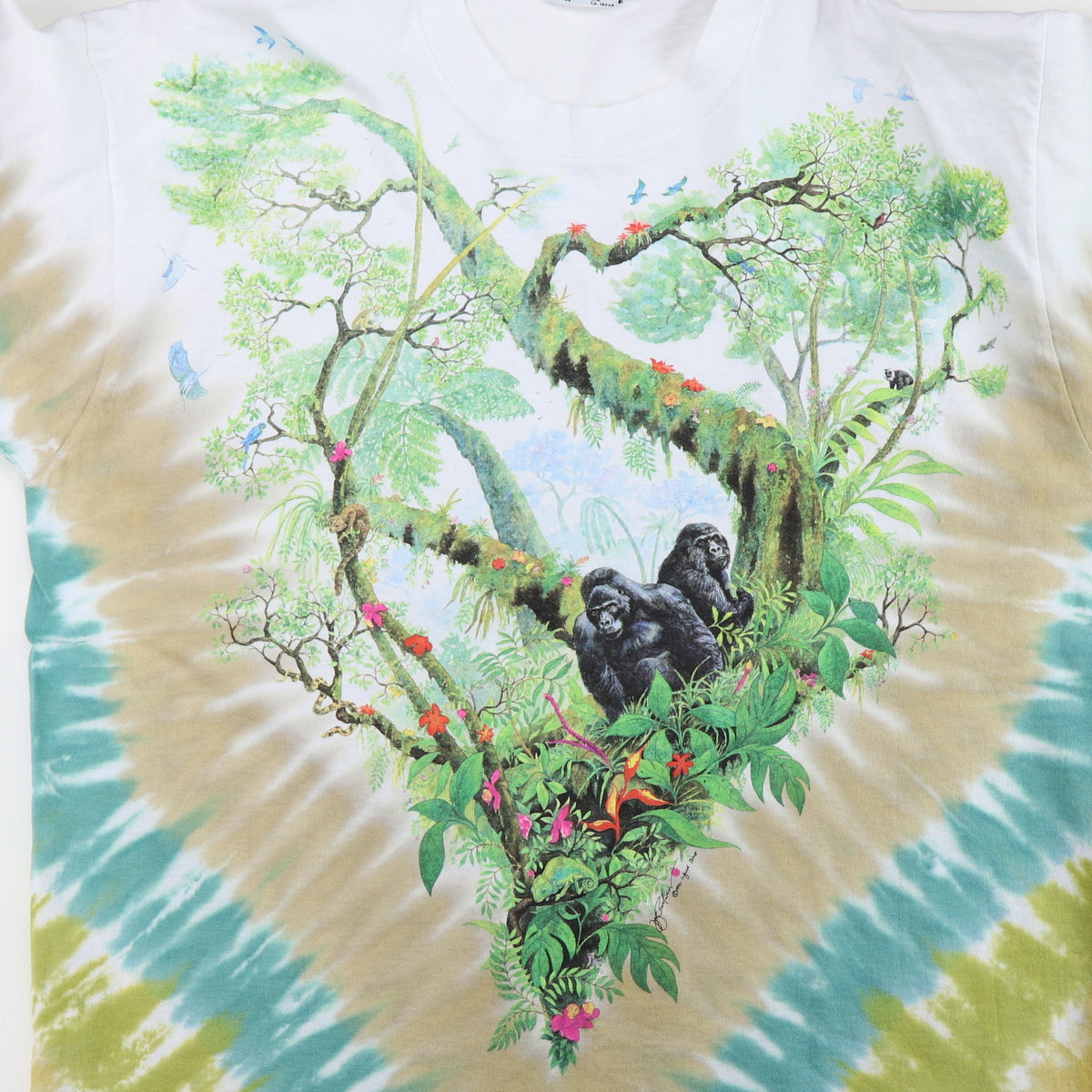 1992 Rainforest Tie Dye Liquid Blue Shirt