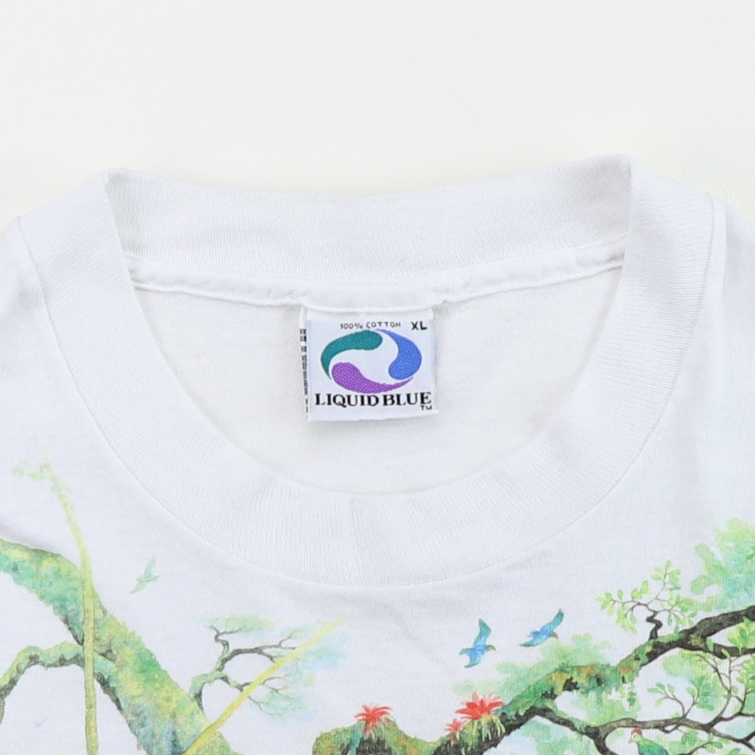 1992 Rainforest Tie Dye Liquid Blue Shirt