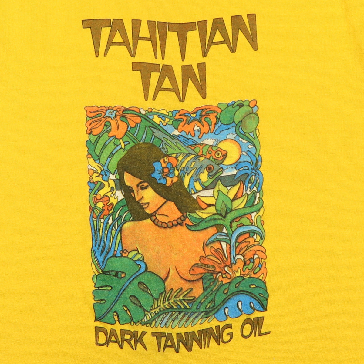 1970s Tahitian Tan Dark Tanning Oil Shirt