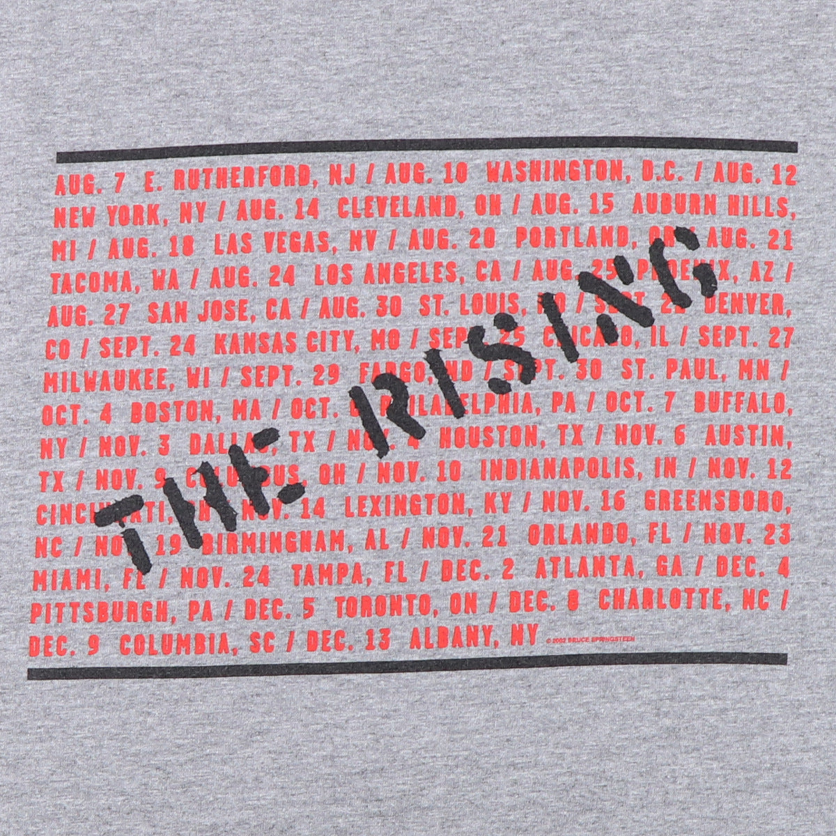 2002 Bruce Springsteen The Rising Tour Shirt