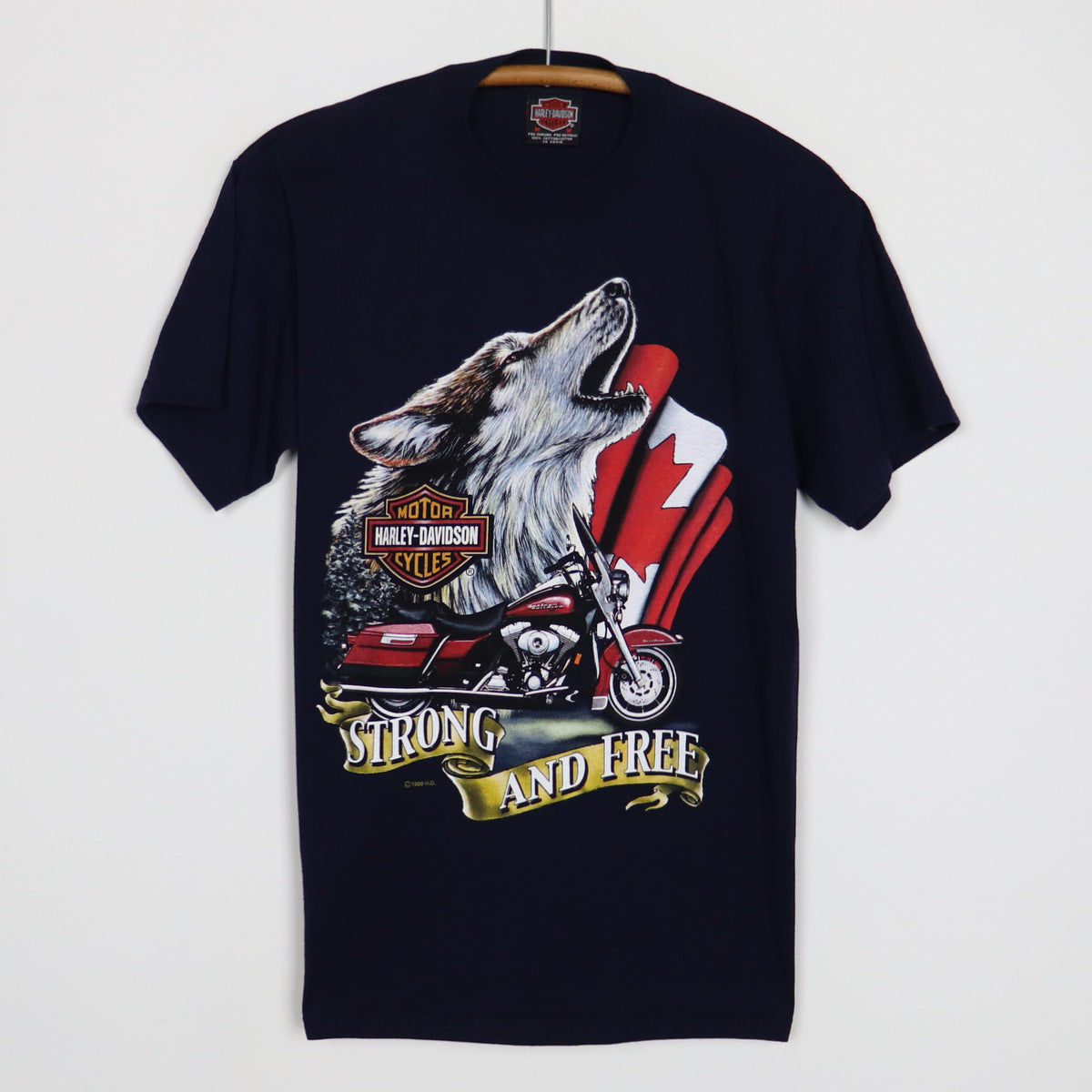 1999 Harley Davidson Strong And Free Shirt | Authentic Vintage Tee
