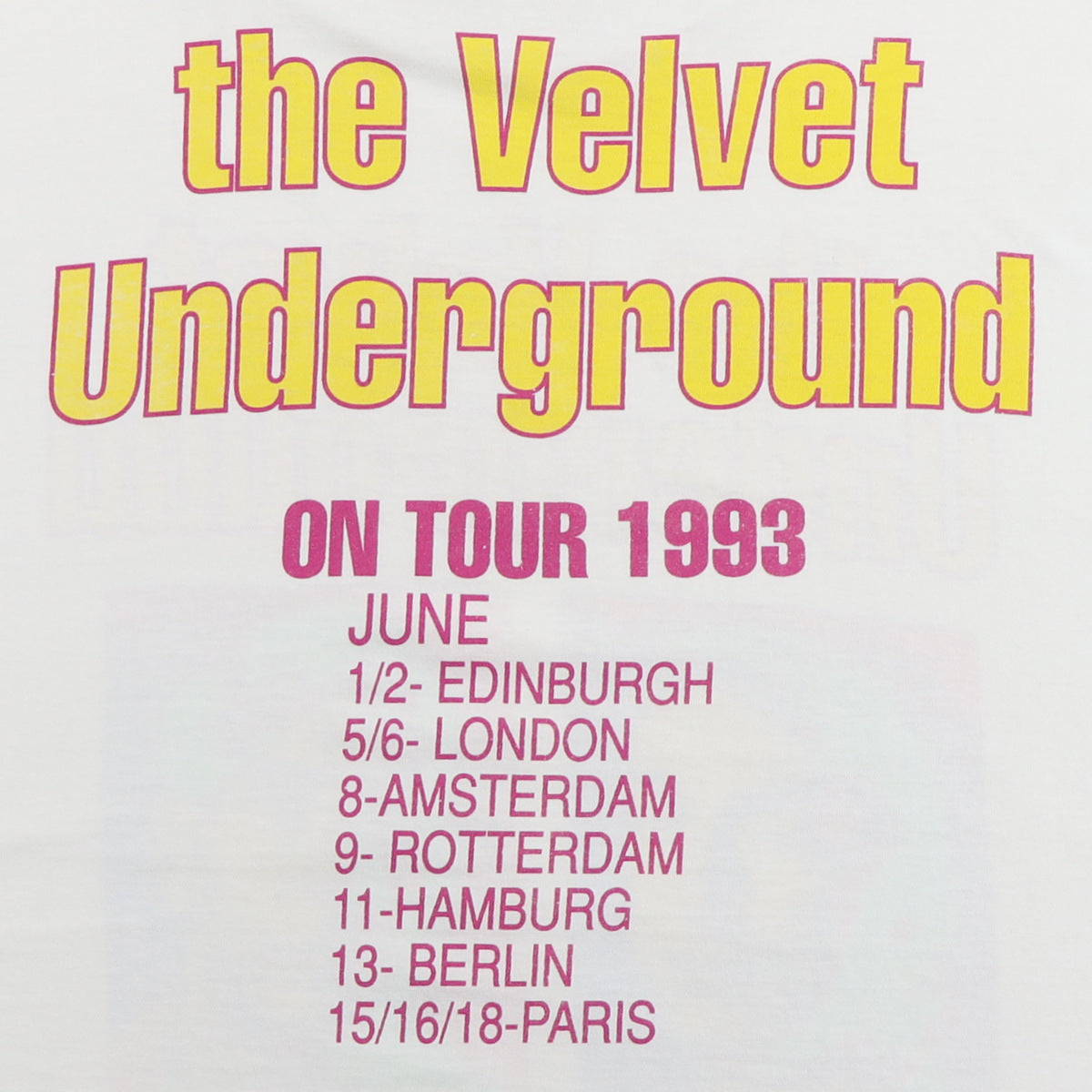 1993 Velvet Underground Tour Shirt