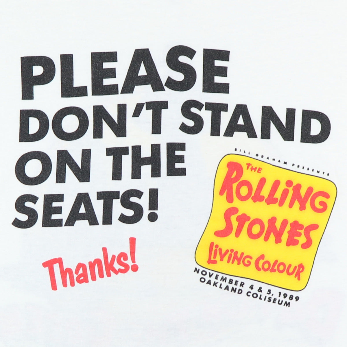 1989 Rolling Stones Bill Graham Day On The Green Concert Shirt