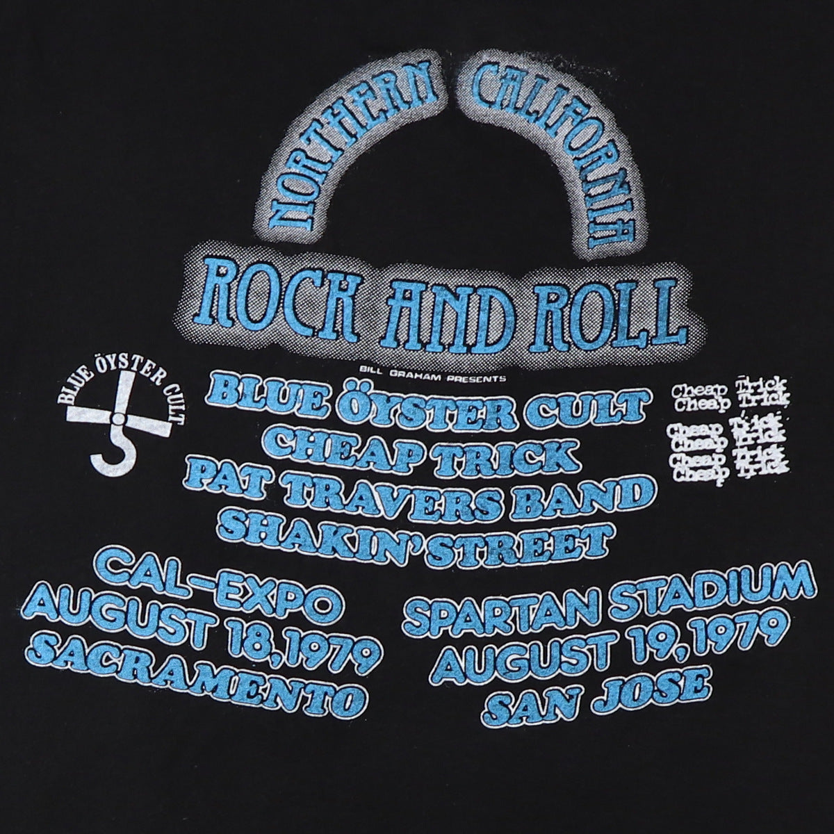 1979 Bill Graham Northern California Rock And Roll Festival Shirt