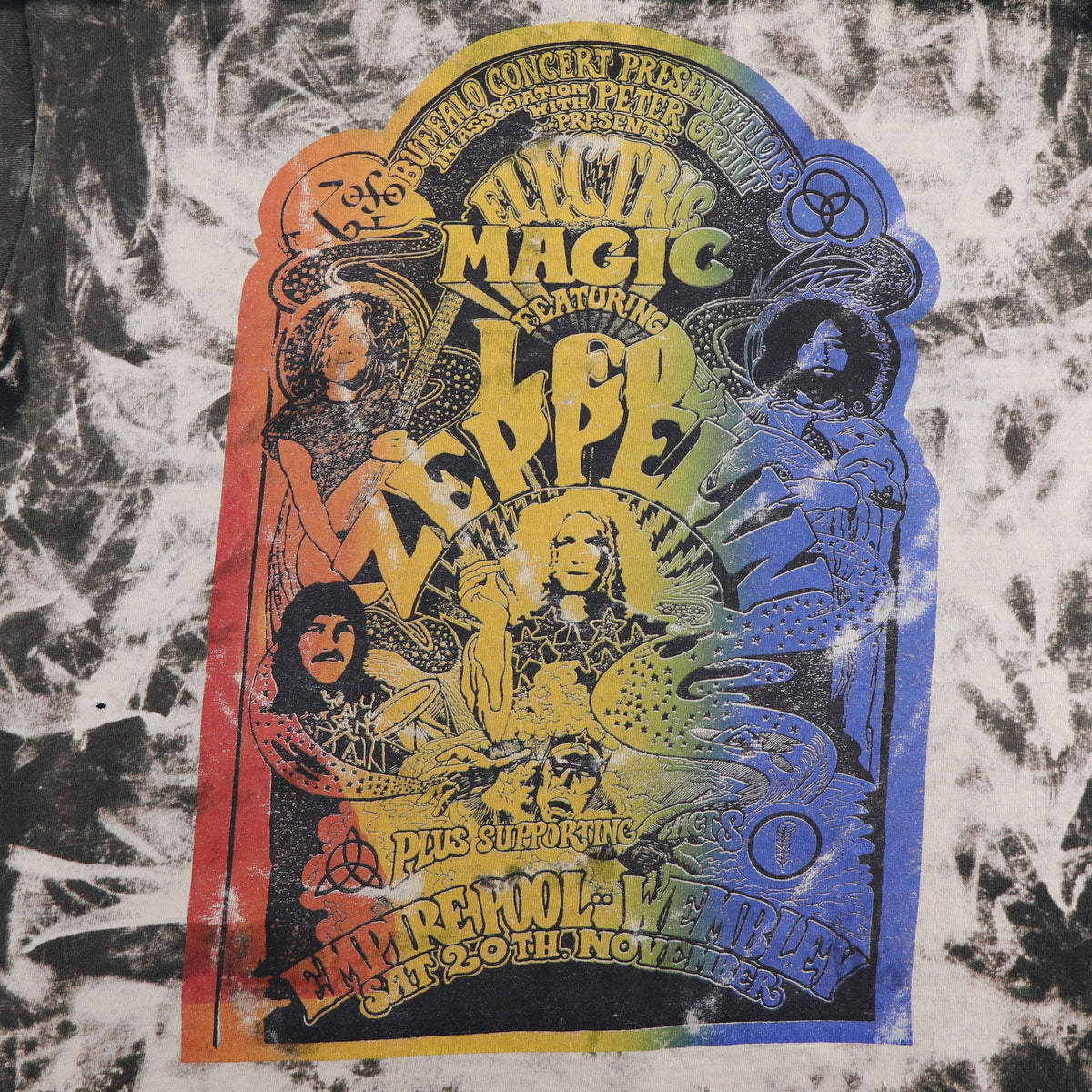 1990s Led Zeppelin Bleach Print Shirt