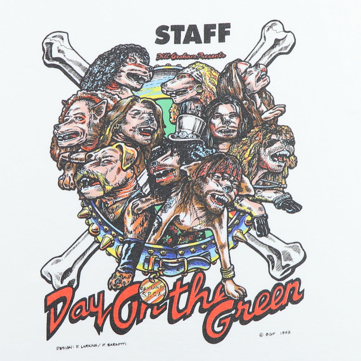 1992 Bill Graham Presents Metallica & Guns N Roses Day On The Green Staff Shirt