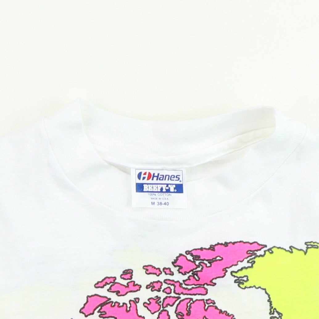 1988 The Traveler Neon Globe Map Shirt