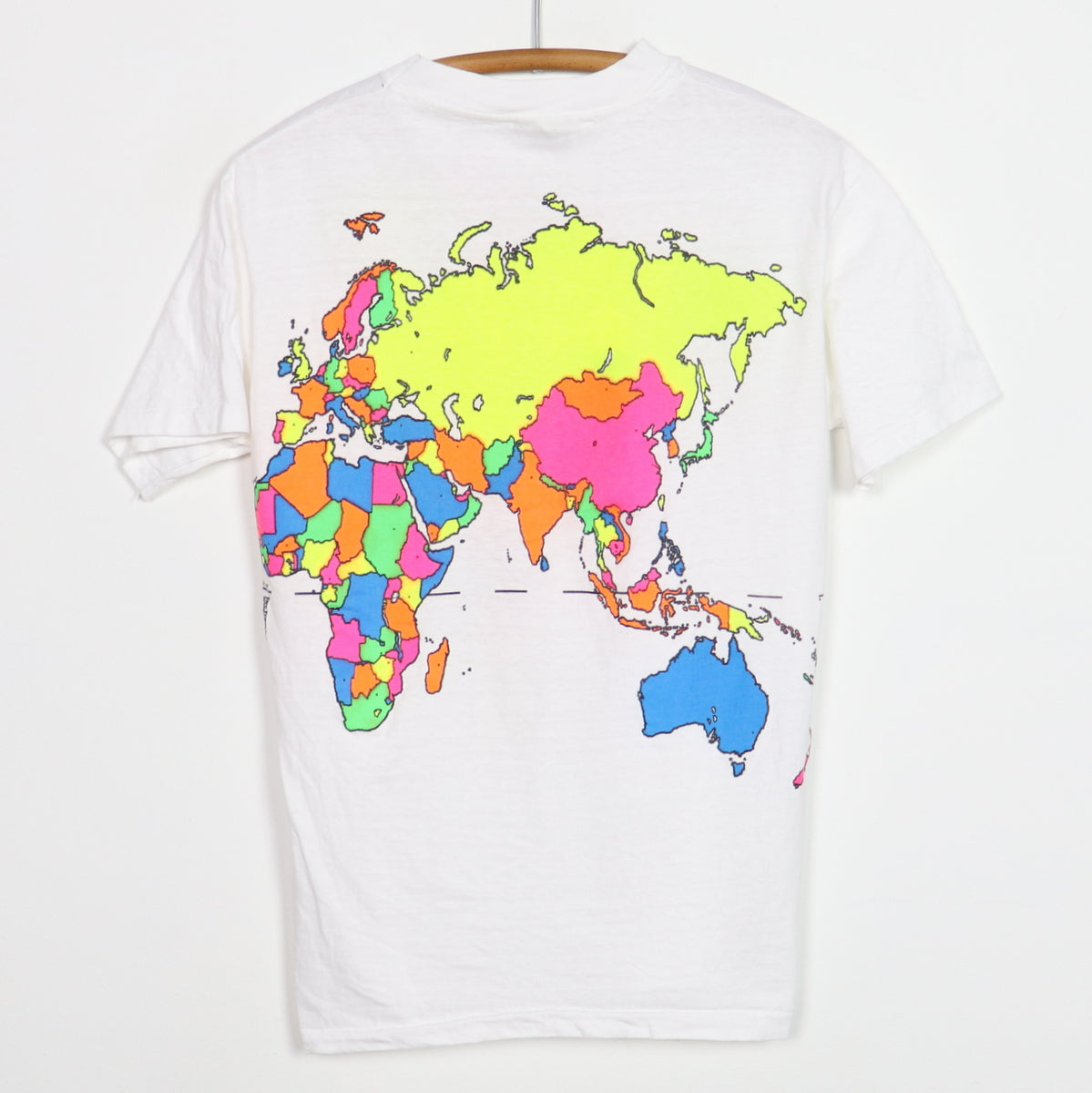 1988 The Traveler Neon Globe Map Shirt